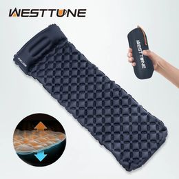 Westtune Camping Inflatable Cushion with Pillow Ultra Light Outdoor Sleep Cushion Inflatable Air Cushion for Travel Hiking Backpack 240529