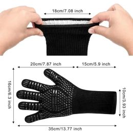 BBQ Gloves One Single Glove Cooking Baking Barbecue Microwave Silicone Heat-Resistant Glove Oven Fireproof Barbecue Accessories