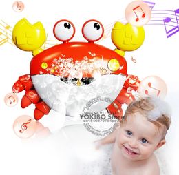 Baby Bath Toys Bubble Machine Crabs Frog Music Kids Bath Toy Bathtub Soap Automatic Bubble Maker Baby Bathroom Toy for Children 240528