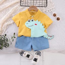 Clothing Sets Baby Boy Summer Clothes Korean Print Short Sleeve Shirts And Shorts Two Piece Tracksuit For Kids Boys Designer Suits Outfits