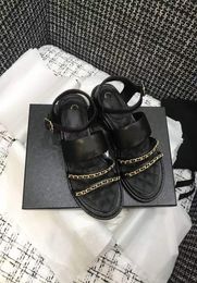 21 Frühlings- und Sommer neue Frauen039s Luxus Design Pantoffeln reine Kupfermetallkette Einfache dünne handgefertigte Sandalen Größe 35406180174