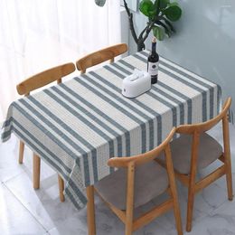 Table Cloth White And Blue Horizontal Stripes Rectangular Household Dining Tablecloth For Home Wedding Party Decorate