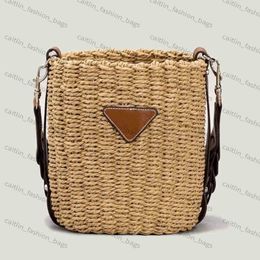 Designer Rattan Basket Bags for Women Straw Woven Bucket Bags Brand Round Shoulder Bag Female Shopper Handbags Purses caitlin fashion b 186g