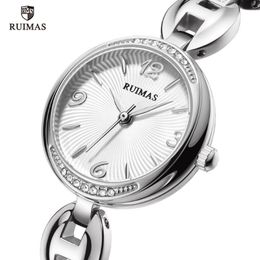 RUIMAS Luxury Quartz Watches Women Silver Bracelet Elegant Wristwatch Lady Woman Waterproof Analogue Watch Relogios Feminino 596 303H