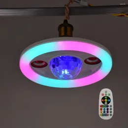 Ceiling Lights LED Light Bulbs With Double Speaker Disco Ball Wireless 36W RGB Colour Changing Music Lamp Remote Control For Home
