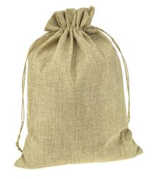 100pcs multi sizedouble Natural Color Jute Burlap Drawstring bags Gift Storage Bags For Wedding Decor Cosmetic Jewel Sundries Pack8354718