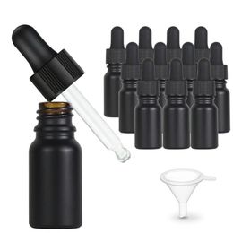 Storage Bottles & Jars 12pcs Black Coated Dropper Bottle Essential Oil Glass Liquid 10ml Drop For Massage Pipette Refillable 316O