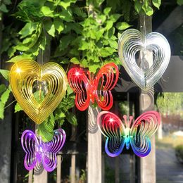 3D Butterfly Bird Repeller Spinner Wind Chimes Hanging Decorations Reflective Scarer Hanging Ornament Outdoor Garden Decoration