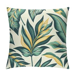 Palm Leaves Decorative Throw Pillow Cover Case,Tropical Palm Leaves Jungle Leaf Waist Lumbar Throw Pillow case Cushion Cover for Sofa Home Decorative Oblong
