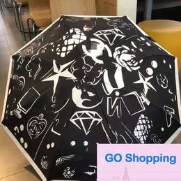 Quality Umbrella New Fashion Simple Big Brand Umbrella Folding Automatic Sunshade Umbrella Vinyl Sun Protective