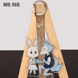 Plush Keychains Beastars keychain si Spring Haru role-playing keychain cute animal wolf rabbit deer acrylic bag car pendant keychain gift S2452802