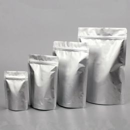 wholesale Aluminium Foil Zipper Bag Stand Up Food Packaging Pouches Smell Proof Resealable Storage Bags for Snack Coffee Tea LL