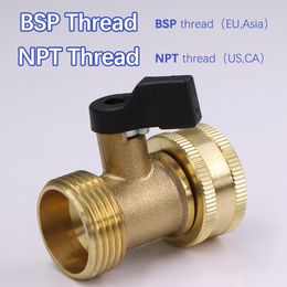 3/4" Brass Ball Valve Adapter for Garden Watering Coupler Joint BSP/NPT Male x Female Thread Connect Repair Shut Off Stop Water