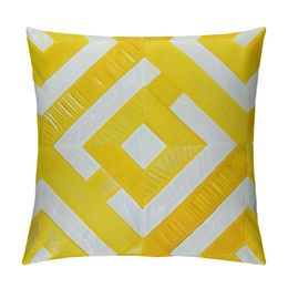 Golden Maze Throw Pillow Covers, Geometric Decorative Pillowcase, Square Nordic Boho Style Cushion Covers, Lumbar Pillow for Sofa Bedroom Home Decor Art