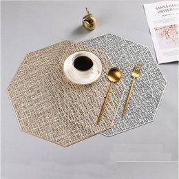 Mats Pads Pvc Octagon Restaurant Kitchen Heat Insated Table Mat Placemat Non Slip Waterproof Home Accessories Decoration Dinner Dr Dh0Hg