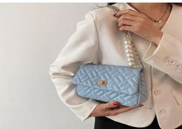 Evening Bags Quilted Pearl Chain PU Leather Solid Colour Crossbody For Women 2021 Fashion Small Shoulder Bag Female Handbags And Pu8217990