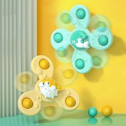 Montessori Baby Bath Toys Boy Children Bathing Sucker Spinner Suction Cup Toy For Kids Funny Child Rattles Teether L2405