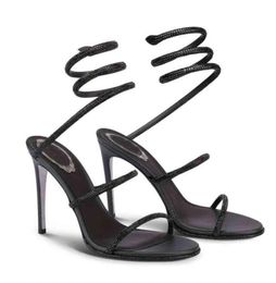 Sexy Renes C Crystalembellished Leather Sandals Shoes Strappy Women Nice Pumps Luxury Brands Summer CaovillaS Lady High Heels Pa5707648