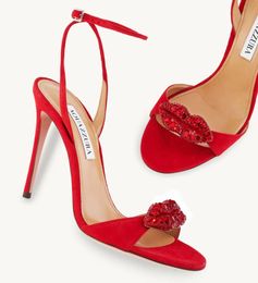 Summer Luxury Sandals Shoes Designer Women Crystal-embellished Lip-shaped Ankle Strappy High Heels Gladiator Sandalias Lady Party Wedding Bridal Sandal Shoe Box