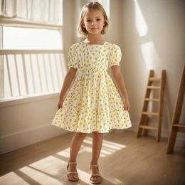 Girl's Dresses Dress Girl Heart Pattern Dress For Girl Casual Style Party Dress Child Summer Costume For Girls 6 8 10 12 14 Y240529