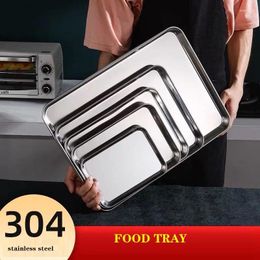 Plates Barbecue Plate Camping Shallow Flat Outdoor Special Cake Dessert Tray Stainless Steel #304 Korean-style
