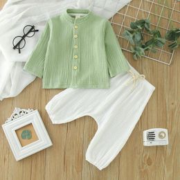 Clothing Sets Autumn Clothes For Kids Toddler Boys Girls Long Sleeve Solid Tops Button Up T Shirt Pants Winter Outfits Roupa Infantil