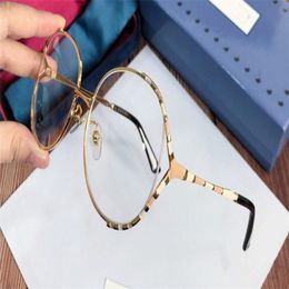 New fashion designer optical glasses 0596 large frame hollow metal frame popular style top quality HD clear lens 331D
