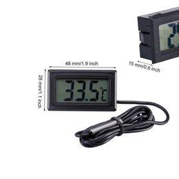 Mini LCD Digital Thermometer Indoor Outdoor Digital Temperature Sensor With Waterproof Probe Car Water Bath Temperature Tester