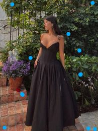 Suninheart Black Elegant Wedding Events Dress Sexy Strapless Corset Midi Christmas Party Dresses for Women Clothing 2024 Designer 999