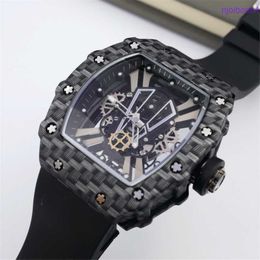 Richamills Designer Watch Nepic Cross-border Dithering Tape Cargo Carbon Fibre Transparent Hollow Sports Leisure Quartz Watch