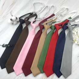 Neck Ties Trendy JK Tie Academy Student Shirt Set with Solid Brown Neckline Suitable for Male and Female Lazy Ties Bachelor Uniforms Short Bowtie Q240528