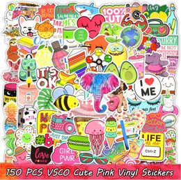 150 PCS VSCO Waterproof Cute Pink Stickers Bomb Water Bottle Laptop Phone Case Skateboard Motorcycle Guitar Graffiti Teens Girls Decal2016194