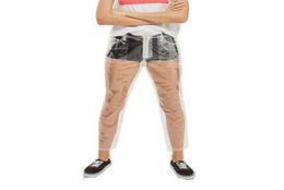 2017 Rare Transparent Pants Women High Waist Pant Waterproof PVC Plastic Wide Leg Pants Loose Long Trousers Fashion8971307
