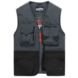 Top Quality Men Vests US Hot Sale Tactical Tech Wear Colorblock Multi-pocket Outdoor Hiking Fishing Photography Cargo Waistcoat