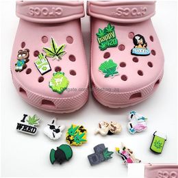 Jewelry Pvc Green Shoe Parts Accessories Buckle For Clog Charms Buttons Pins Charm Soft Rubber Drop Delivery Baby Kids Maternity Otqbr