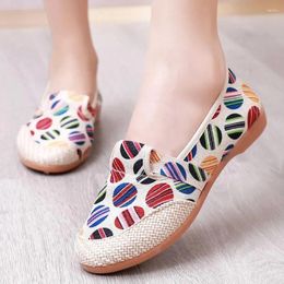 Casual Shoes Cresfimix Women Cute Round Toe Ballet Dance Lady Retro Spring & Summer Slip On Loafers Canvas Flats A302a