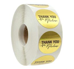 Event Party Supplies 500 Labels Per Roll round gold foil thank you for purchasing sticker roll pack sticker gift package Sta1419722