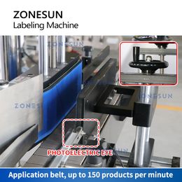 ZONESUN Round Cylindrical Bottle Wrap Around Labeling Machine ZS-TB200R Automatic Vial Jar Can Tin Drinks Cosmetics Packaging