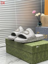 Designer Luxury Miami Rubber Platform Men G Logo Pursuit Slides Sandals Sandals With Box