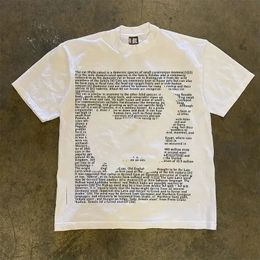 European and American Street Trendy Brand Cat Letter Printing Plus Size T-shirt for Men and Women Couples Versatile Retro Top 240529