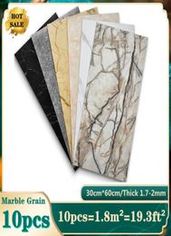 10pcs Marble Grain 3D Wall Sticker Floor 30x60 cm PVC SelfAdhesive Waterproof Decorative s for Home DIY House 2203289573198