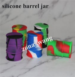 silicone oil barrel containers jars dab wax vaporizer rubber drum shape container 26ml large food grade silicon dry herb7783800