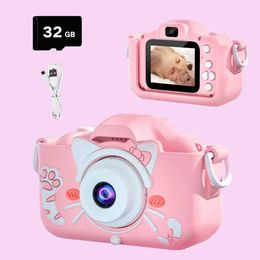 Toy Cameras Film 20MP Mini Cute Cartoon Camera Kids Camera Toy for Children Kids Digital Camera for Toddler with Video Best Birthday Gift for Kid WX5.28