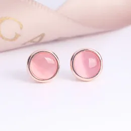 Stud Earrings DIWENFU 14K Rose Gold Jewerly Quartz Stone Earring Women Aros Mujer Oreja Orecchini Bizuteria Topaz Jewellery