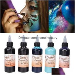 Body Paint 100Ml Professional Tattoo Ink Matte Diy Makeup Eyebrow Lips Eyeline Color Microblading Pigment Beauty Drop Delivery Dhkhn
