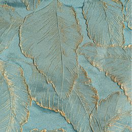 Green Leaf Pattern Gold Silk Jacquard Relief Curtain Material French Quality Retro 3D Texture Luxury Brocade Jacquard Fabric