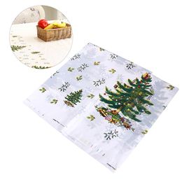 110x180cm Christmas Tree Pattern Table Cloth PVC Table Cover Tablecloth Table Runner Christmas Home Party Decor