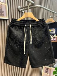 Men's Shorts Trendy For Men In Summer Fashionable And Loose Full Sky Star Diamond Large Casual Straight Leg Capris