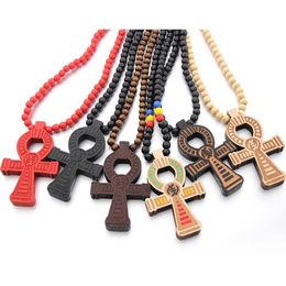 Pendant Necklaces Good Wood Egyptian Power Of Life Design Goodwood Wooden Charm Beads Necklace For Women Fashion Men Hip Hop Jewellery D Dhfq0