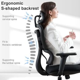 Executive Swivel Chair Computer Chair With 3D Adjustable Armrest 3D Lumbar Support Blade Wheels Office Furniture